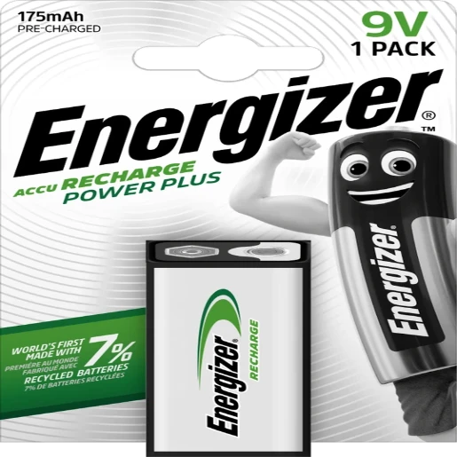 Power Plus Rechargeable 9V 175mAh Battery - 1 Pack