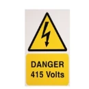 Yellow And Black Danger 415 Volts Sign