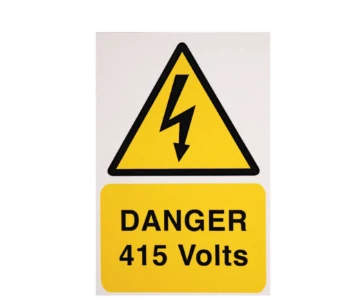 Yellow And Black Danger 415 Volts Sign
