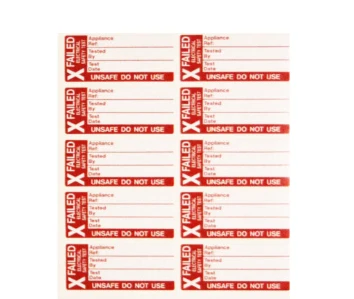 Red And White 35X15Mm Fail Test Labels Small
