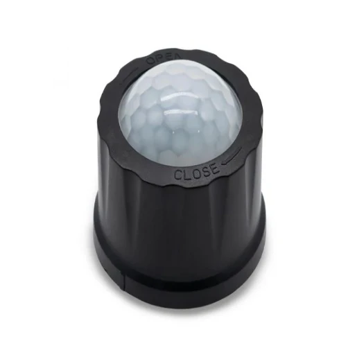 Matt Black Passive Infra-Red Motion Sensor With Daylight Threshold Switch