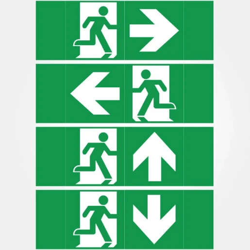 ISO Adhesive Sticker Legend Set for Emergency Bulkheads