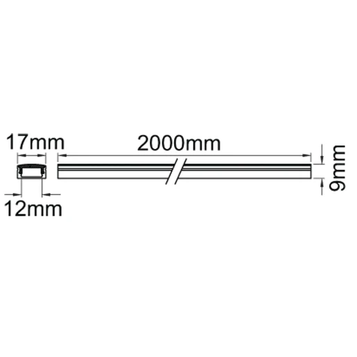 Bar Slimline Surface Profile 2m Opal Diffuser