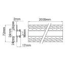 Bar Plaster Recessed Profile 2m Opal Diffuser