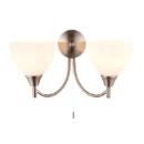 Wall Lighting SES Matt Opal Glass 2X60W 340X190X150mm Sat Chrome W/O