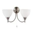 Wall Lighting SES Matt Opal Glass 2X60W 340X190X150mm Sat Chrome W/O