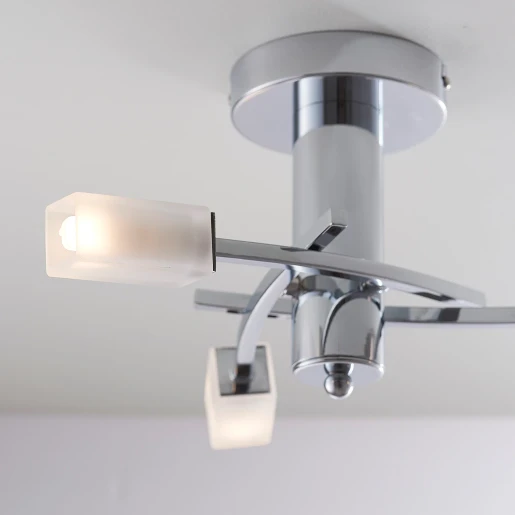 Luminaire Ceiling G9&Glass Shades 3X40W Chrome