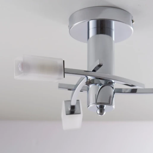 Luminaire Ceiling G9&Glass Shades 3X40W Chrome