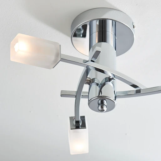Luminaire Ceiling G9&Glass Shades 3X40W Chrome