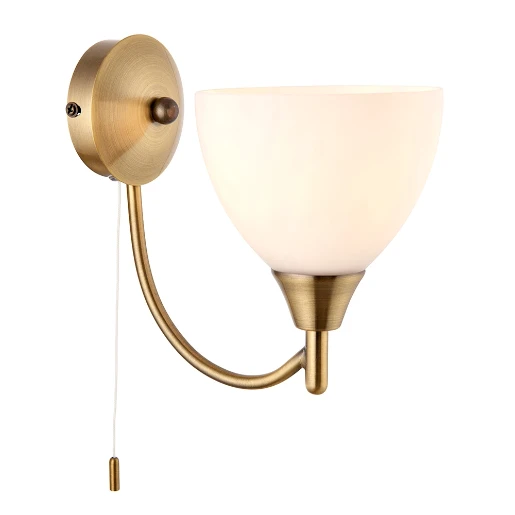 Wall Lighting SES Matt Opal Glass 60W 125X190X210mm Antique W/O Lamp