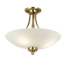 Ceiling Lighting Semi Flush ES GLS 3X60W 410X350W Antique Brass Fros