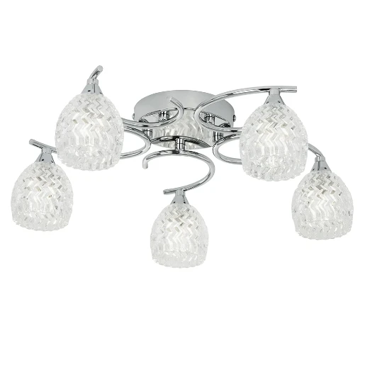 Ceiling Light Boyer G9&Glass Shades 5X33W Chrome