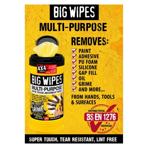 Multi Purpose Wipe Tub Black Top (Pack=80)