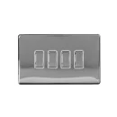 Designa 22S542J 4 Gang 2 Way 10AX Plate Switch Polish Chrome