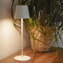 White Rechargeable USB Table Lamp Warm White & RGB