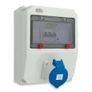 Industrial Power Socket RCD Surface Wall 2P+E 32A 30mA 230V IP44 Blue