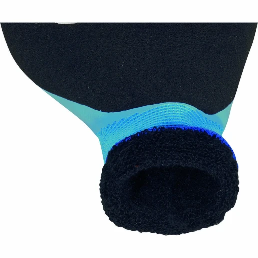 Blue And Black Latex Coated Hand Foam Latex Coated Palm Acrylic Polyamide Glove Size 11
