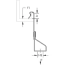 J-TI/T Rod to C Purlin Clip, Spring Steel, 8 mm Hole, Threaded, 4.0 - 6.5 mm Flange