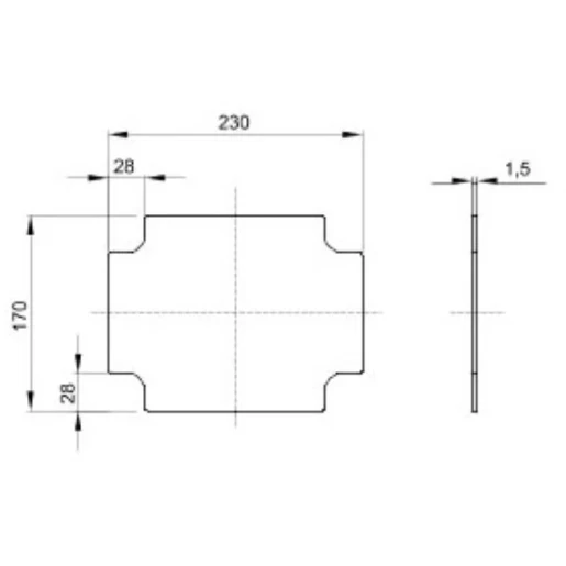 Plate For Watertight Enclosures 240X190mm Galvanised Metal
