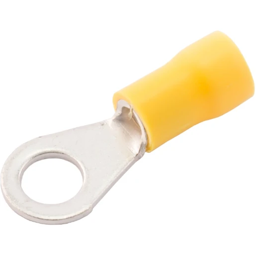 Terminal Ring PreInsulated 8.5mm Hole Nylon/Yellow Copper