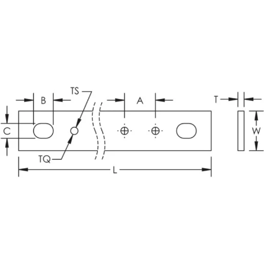 Busbar Thrd M6 20x5x1000mm