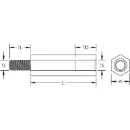 Spacer Hexagonal 30mmxm6 Bichromated Galvanised Steel