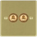 Switch Dolly 2 Gang 2 Way 10A 88X88mm Satin Brass