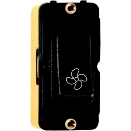 Insert Rocker Grid 1 Gang DP 20A Black/Black