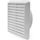 Grille Wall External Fixed Louvre 140X140mm White 100mm Spigot