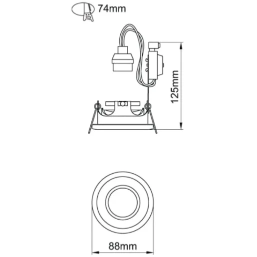 Showerlight GU10 Mains Halogen IP65 50W White W/O Lamp