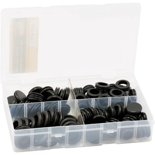Grommet Variety Tub 20-25mm Black Rubber Open & Closed Grommets