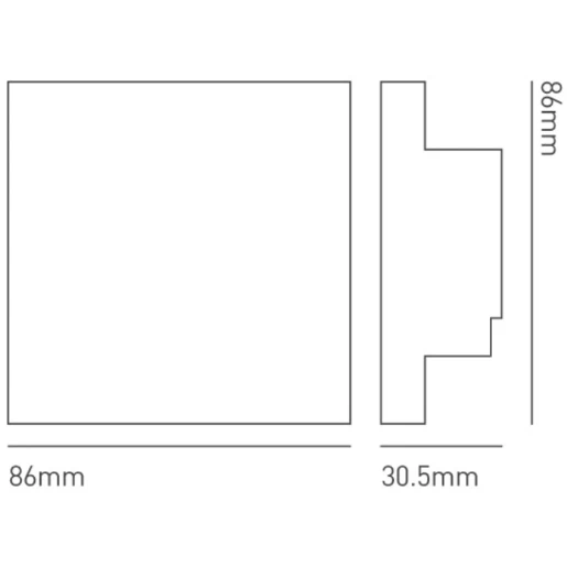 Remote Control Wall Mounted Rgb/RGBW LED Rf IP20 86X86mm 240V Black