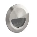 Wall Light Recessed Round Asymetrical 3000K LED IP67 2.6W 240V Stainless Steel Brushed
