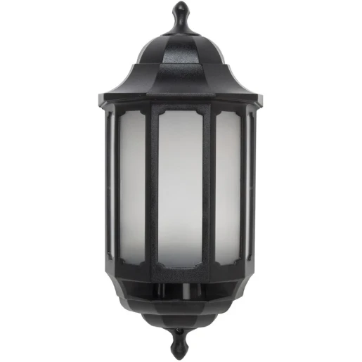 Lantern Half LED Mains 8.5W 388X182X115mm Black Opal