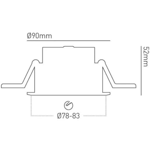 Housing LED Downlight Adj Semi Circle Alu Att Use With Dm01 Mo