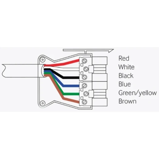 Lead 6P 6 Core Luminaire Extender 1.5mmx3M Lsf Black/Blue Coding