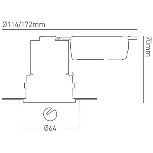 Downlight H2 Pro Elect Trim 45° Angle Beam 3000K
