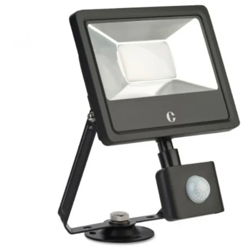Floodlight Switchable PIR IP44 20W Black Tilt-Twist-Turn