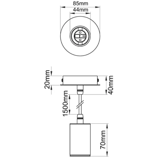 Pendant E27 Single Black