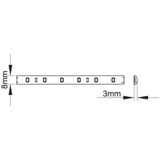 LED Strip LED 3000K IP65 5M 3.8W 24Vdc