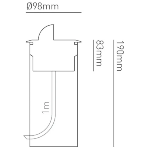 Groundlight Gl034 Hooded 4000K 316 Stainless Steel Strut To Mains