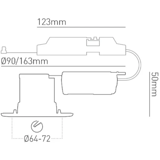 Downlight H2 Pro 700 Beam LED 55° 3000K Easy Fit Connector