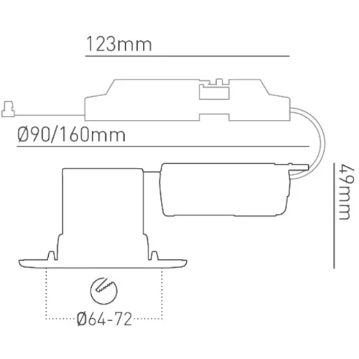 Downlight H2 Pro 550 Beam LED 70° 3000K Easy Fit Connector