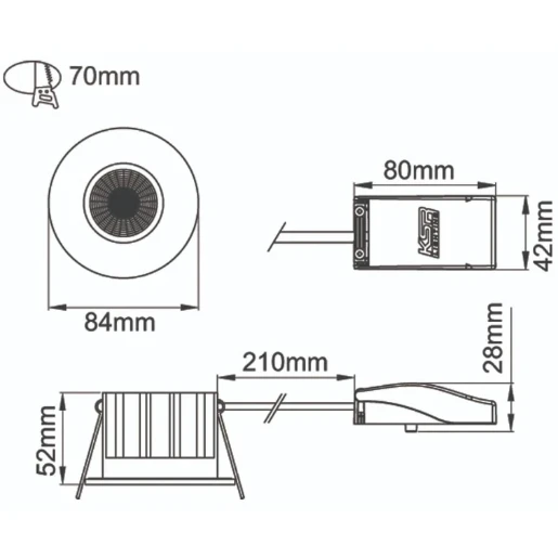 Downlight LED Dimmable 3000K IP65 5W White