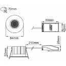 Downlight LED Dimmable 4000K IP65 5W White