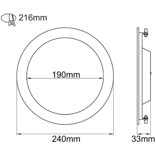 LED Panel Changeable Colour Temperature Round IP44 20W White