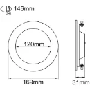 LED Panel CCT Round Emergency IP44 12W White