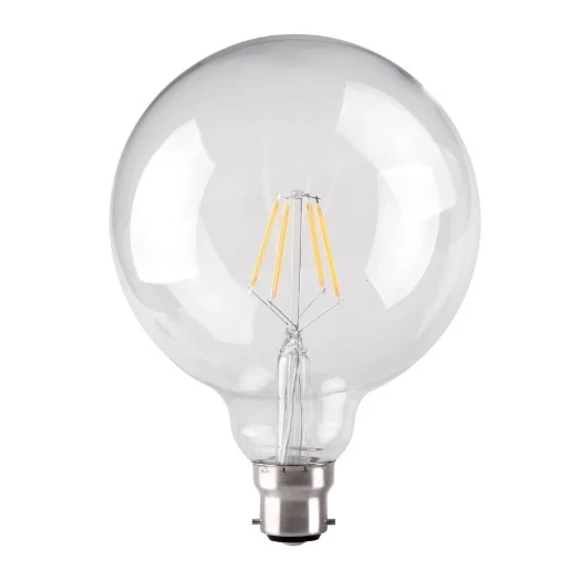 4.5w Dimmable Filament G125 Globe B22 CLEAR 2700K