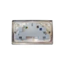 Designa 23SS132DP 2 Gang 13A Double Pole Switched Double Socket Satin Steel With White Insert