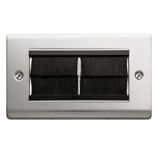 Designa 23BRUSH2 2 Gang Brush Plate Satin Steel